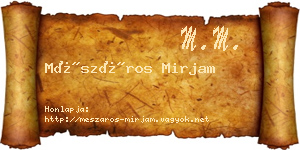 Mészáros Mirjam névjegykártya